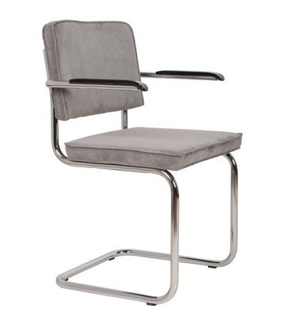 Stoel met armleuning - Ridge Kink Rib set van 2 - Grijs