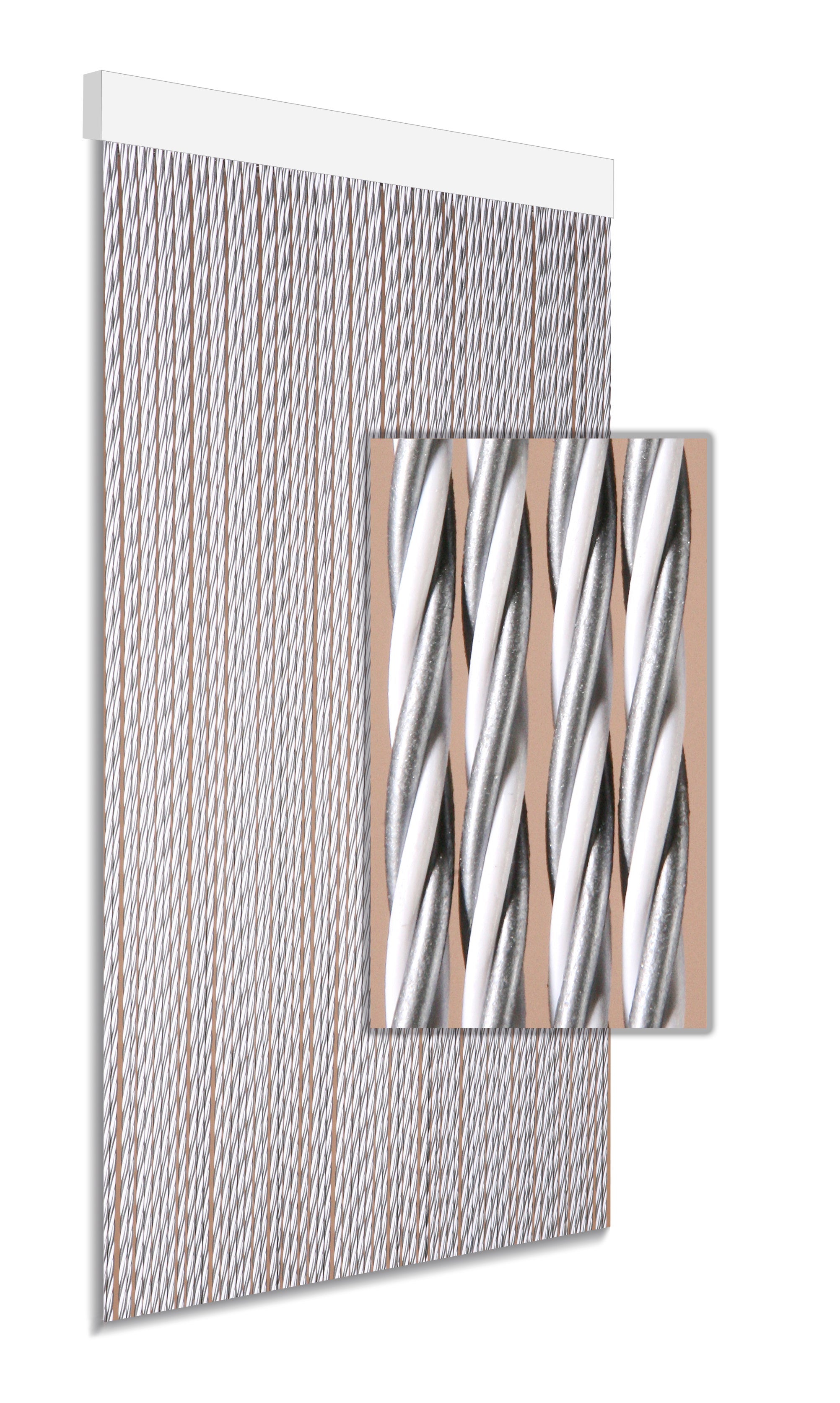 Degor deurgordijn Dara Grijs-Wit 90x210