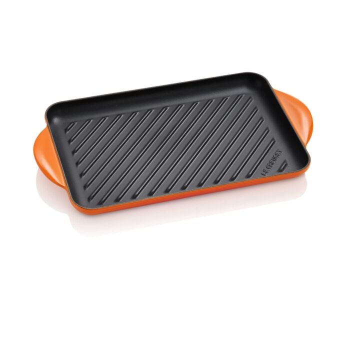Grillpan - Geëmaillerd gietijzer 32cm - Oranjerood