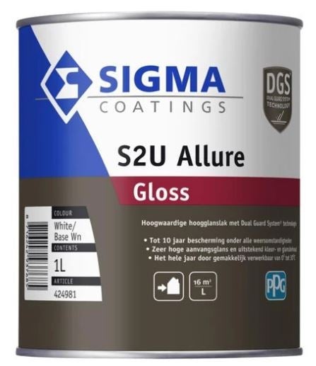 Houtlak - S2U allure gloss 1 liter - basis WN