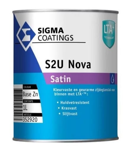 Houtlak - S2U nova satin 1 liter - basis ZN