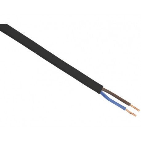Huishoudsnoer vmvs 2x0.75 zwart 175x1m