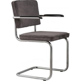 Stoel met armleuning - Ridge Rib set van 2 - Grijs