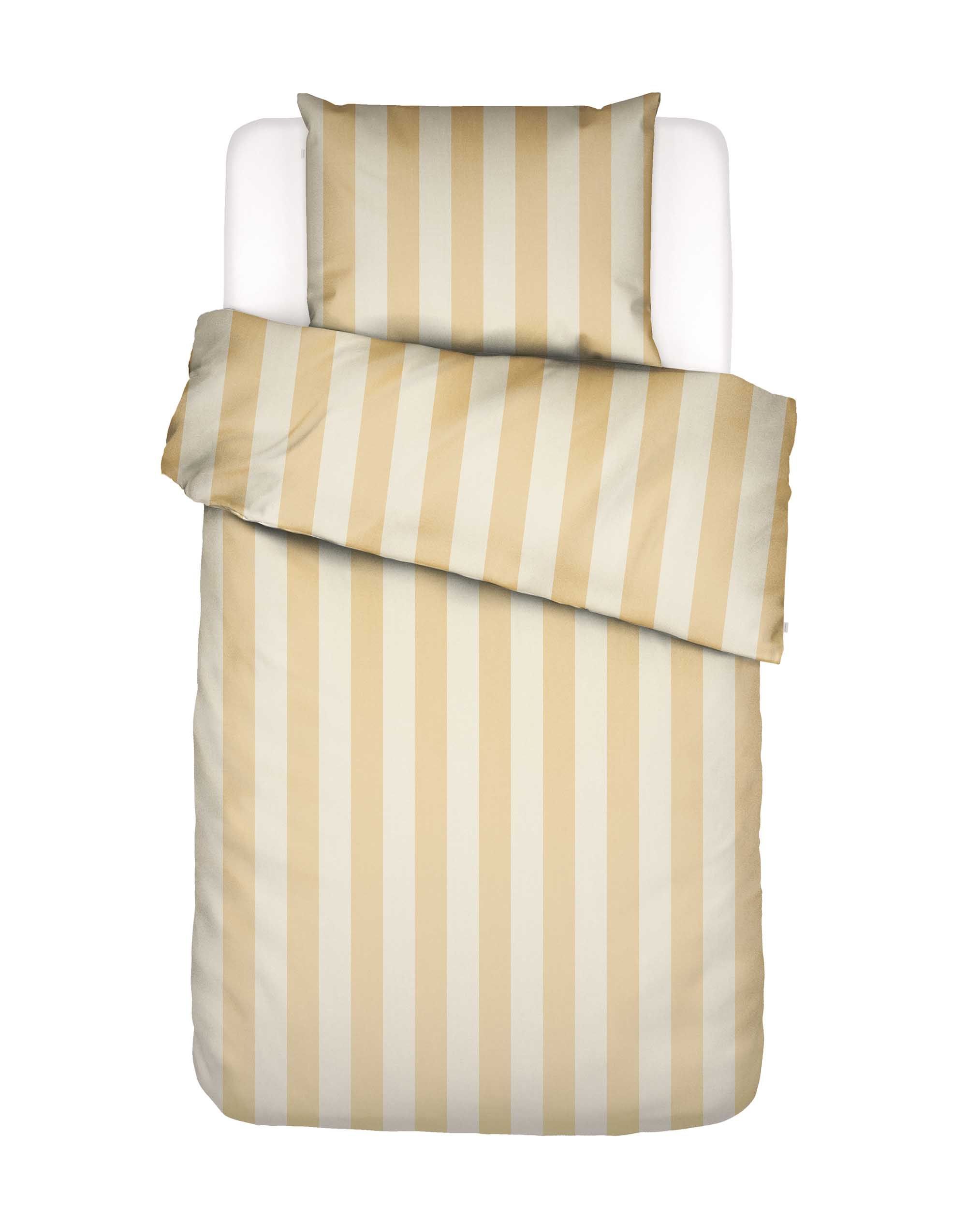 Dekbedovertrek - Minte Stripe 1-persoons 140/200-220 cm - Yellow Straw