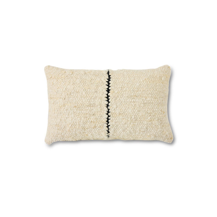 Natural wool - Striped cushion - 50x30cm