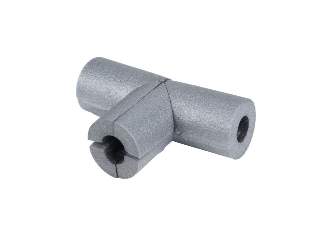 Buisisolatie - T-stuk zelfklevend (Ø15mm) - Grijs 