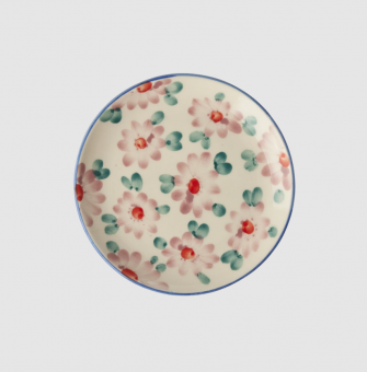 Gebaksbord - Taartbordje Ø15cm hand geschilderd - Roze 