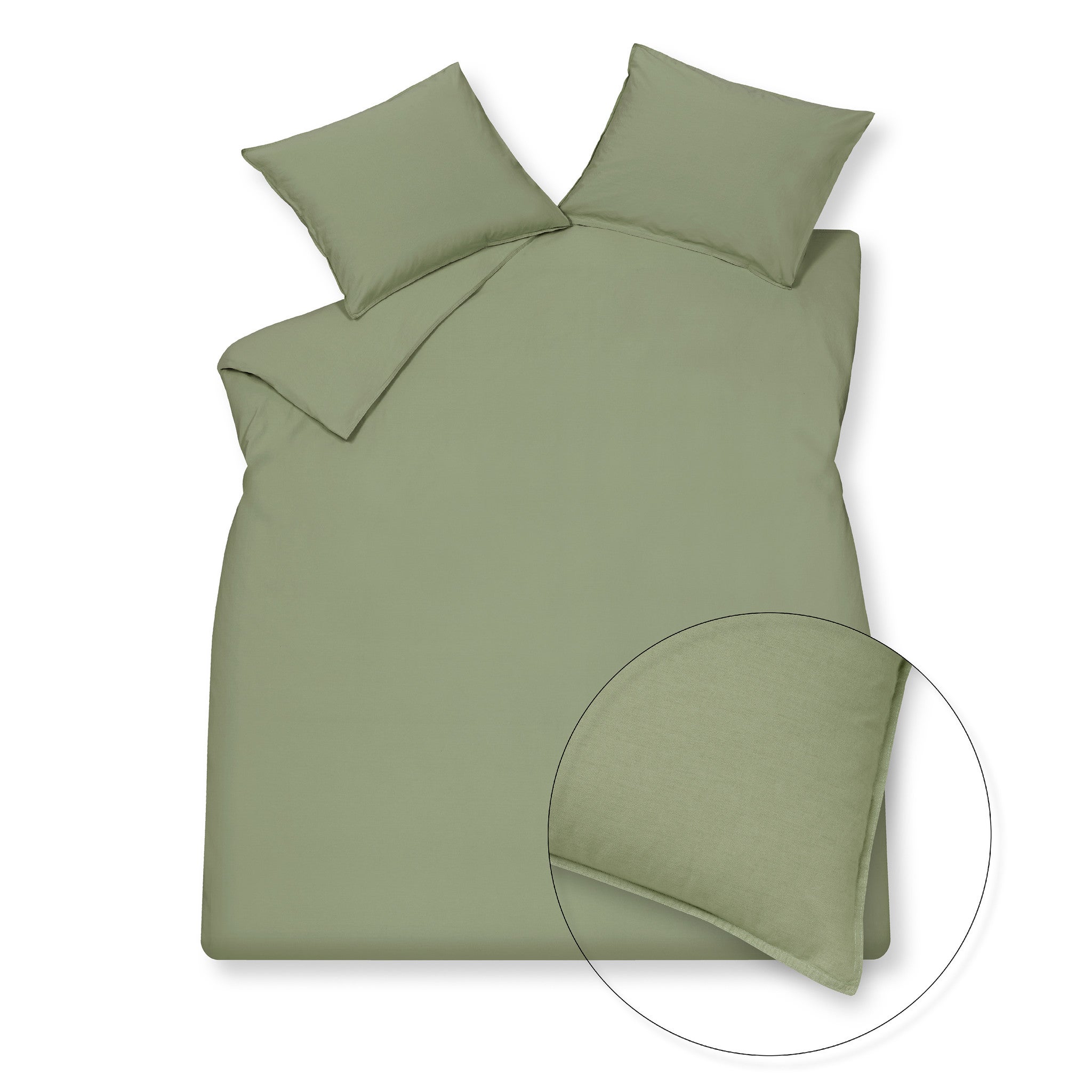 Dekbedovertrek - Washed Cotton 2-persoons 200x200/220 cm - Smoke green