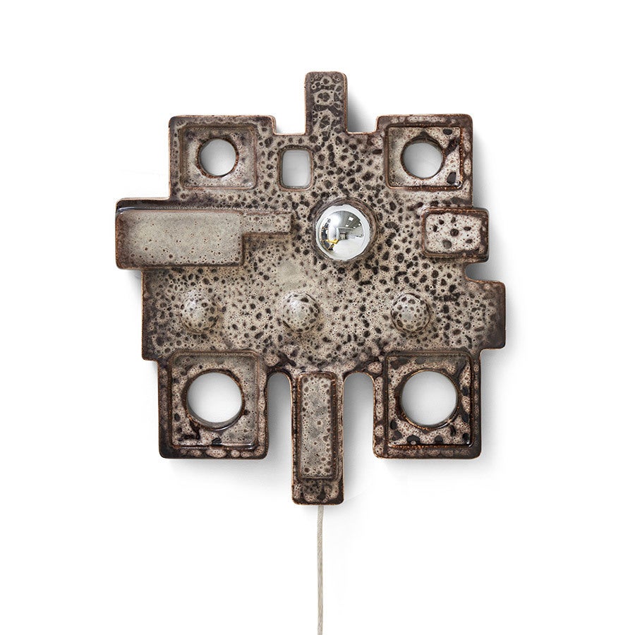 Wandlamp - Ceramic Relief Wandlamp 40x44,5x6,5 cm - Multicolor