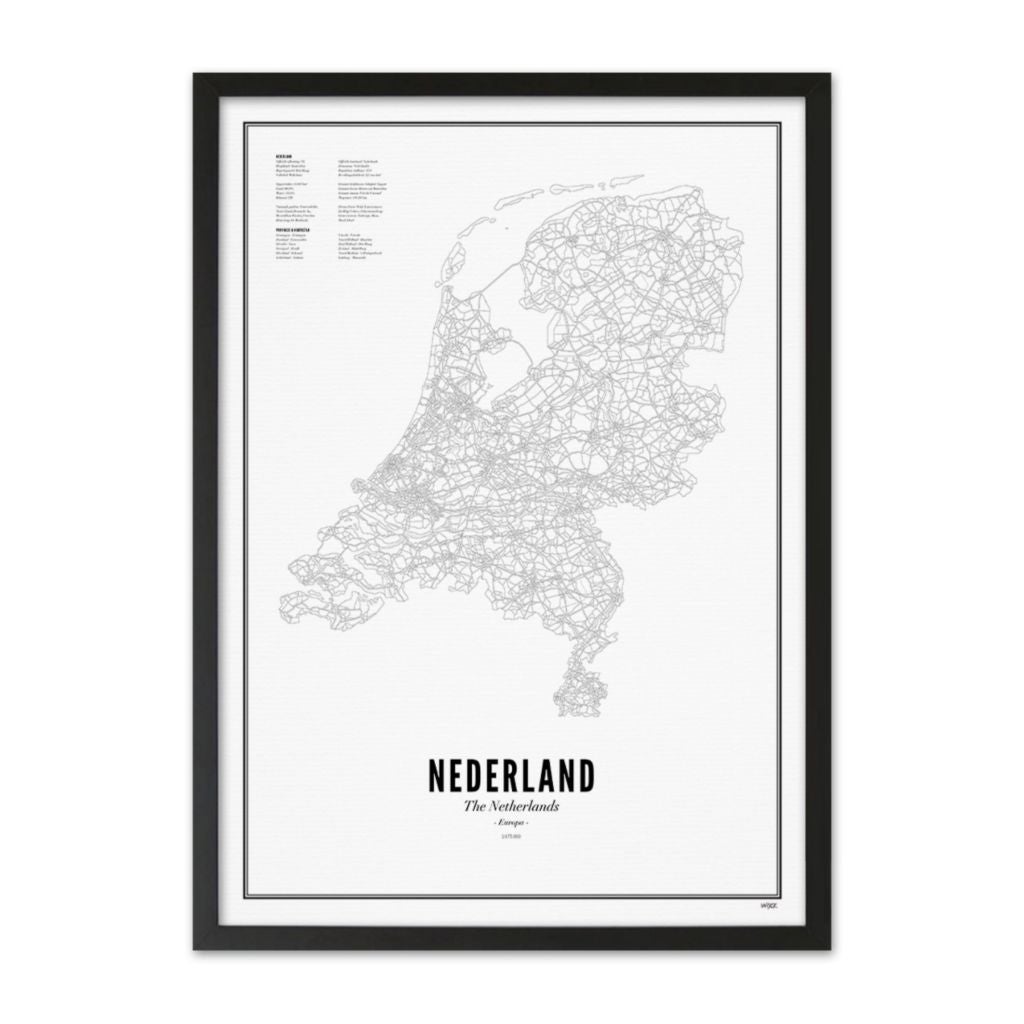 Poster - Nederland 40x50cm - Wit