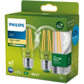 Ledlamp - Filament A60 E27 4W 2-pack - Warm white