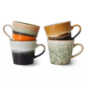 Cappuccino mok - 70's ceramics - verve - set van 4