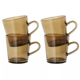 Koffiemok set - 70's Glassware - Mud brown