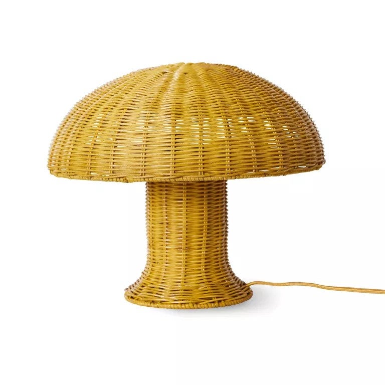 Tafellamp - Rattan - Okergeel