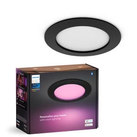 Inbouwspot - rond 170mm wit en gekleurd licht - Zwart