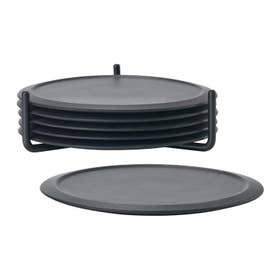 Onderzetters - Ø 10 cm set of 6 - Zwart